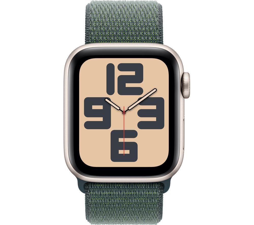 APPLE Watch SE - 40 mm Starlight Aluminium Case with Lake Green Sport Loop
