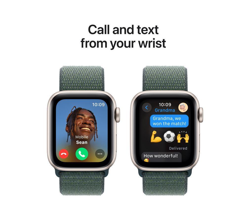 APPLE Watch SE - 40 mm Starlight Aluminium Case with Lake Green Sport Loop