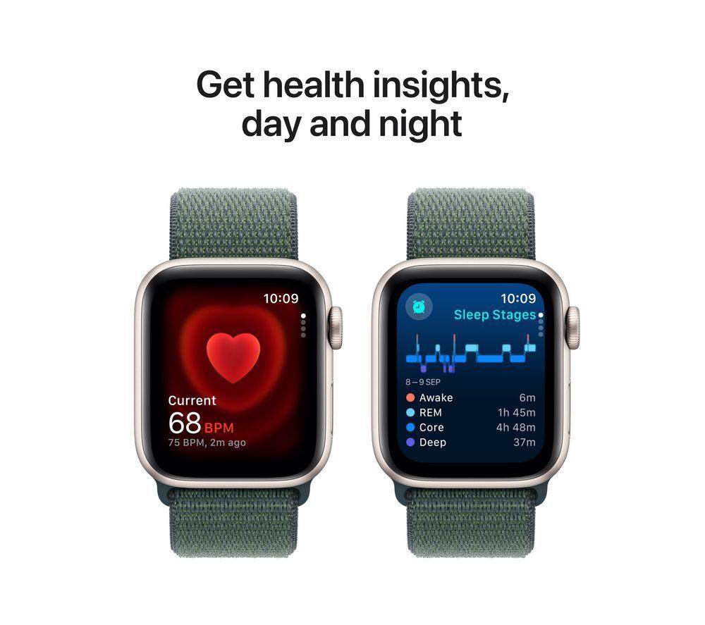 APPLE Watch SE - 40 mm Starlight Aluminium Case with Lake Green Sport Loop