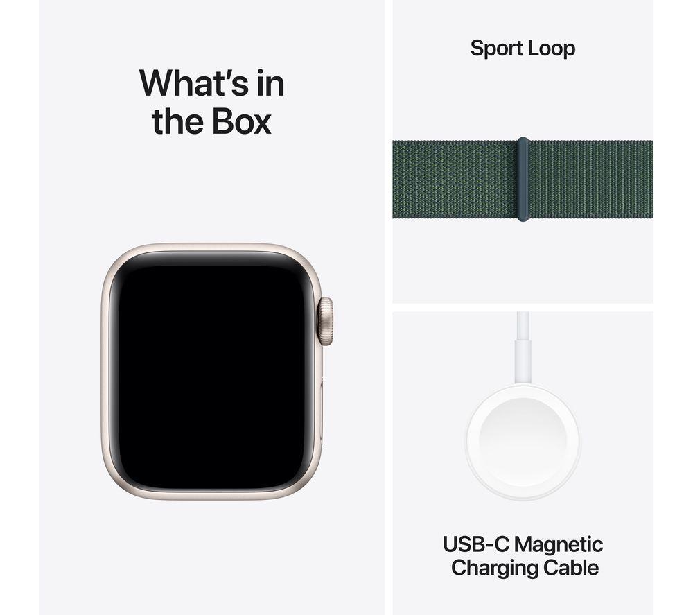 APPLE Watch SE - 40 mm Starlight Aluminium Case with Lake Green Sport Loop