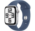 APPLE Watch SE - 44 mm Silver Aluminium Case with Denim Sport Band, S/M