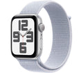 APPLE Watch SE - 44 mm Silver Aluminium Case with Blue Cloud Sport Loop