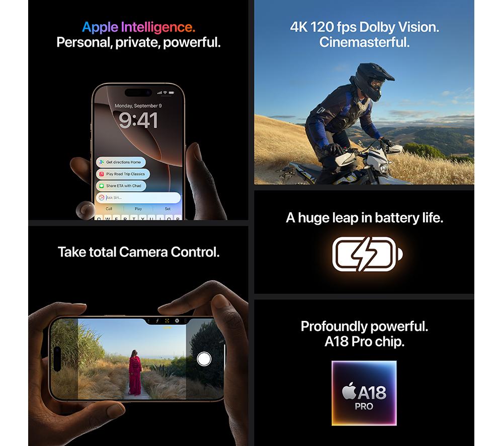 APPLE iPhone 16 Pro - 128 GB, Desert Titanium