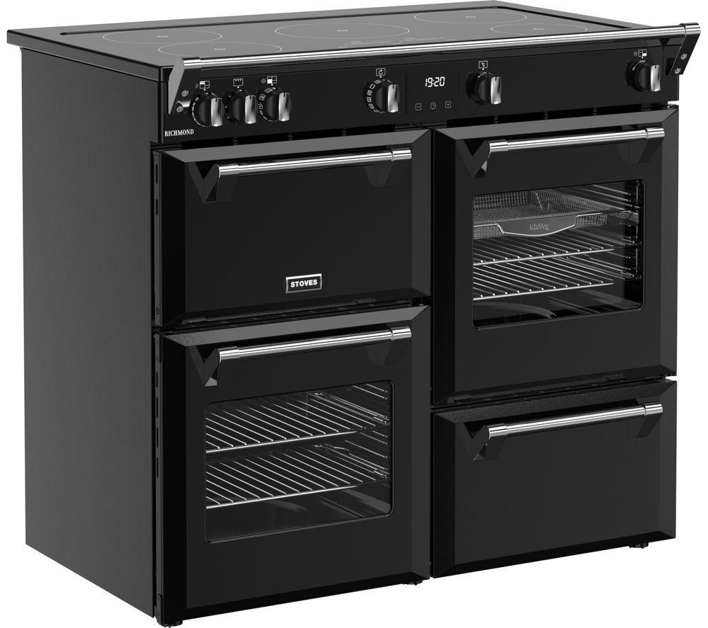 STOVES Richmond 100Ei Electric Induction Range Cooker - Black & Chrome