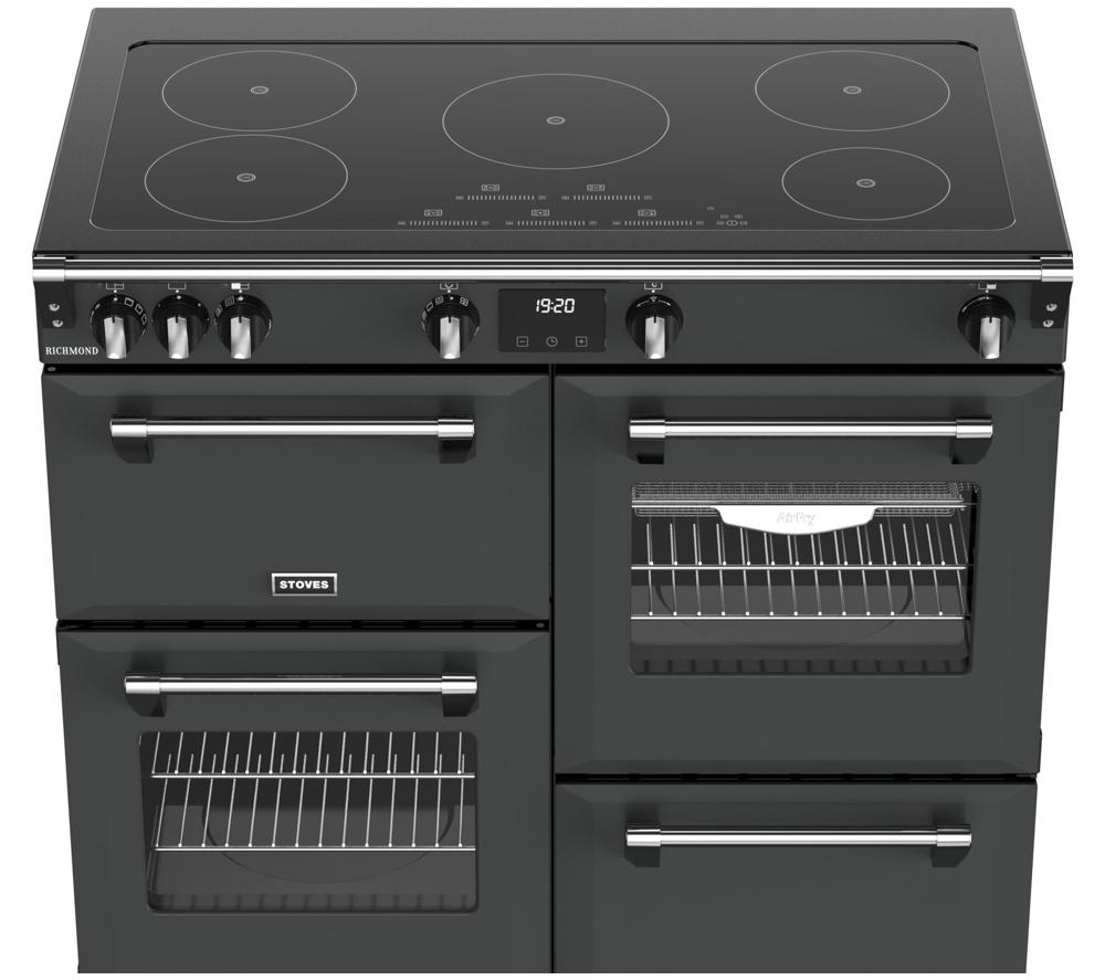 STOVES Richmond 100Ei Elektro-Induktions-Standherd – Anthrazit & Chrom
