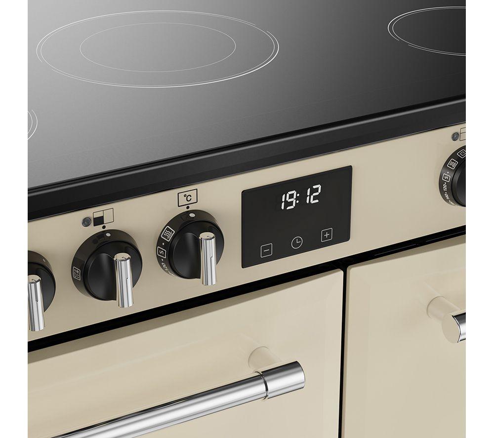 BELLING Farmhouse 90E Electric Ceramic Range Cooker - Cream & Chrome