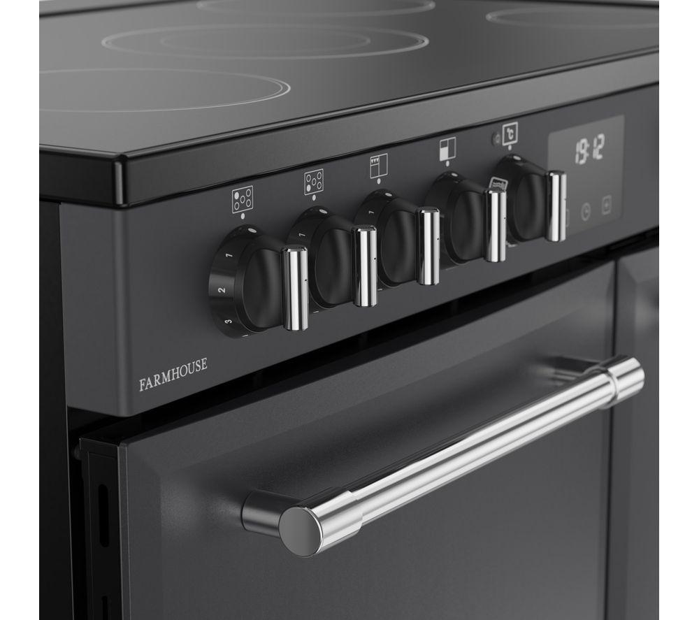 BELLING Farmhouse 90E Electric Ceramic Range Cooker - Anthracite & Chrome