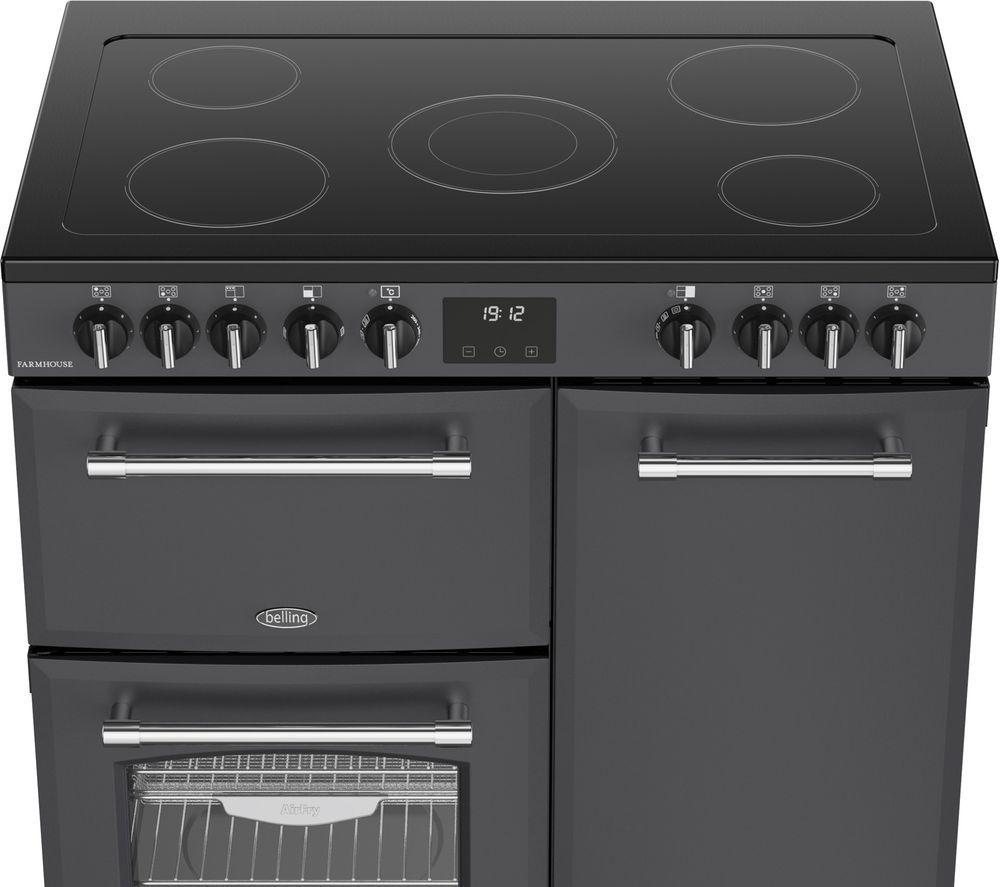 BELLING Farmhouse 90E Electric Ceramic Range Cooker - Anthracite & Chrome
