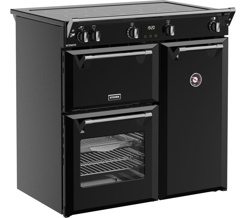 STOVES Richmond 90Ei Electric Induction Range Cooker - Black & Chrome
