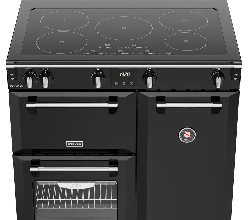 STOVES Richmond 90Ei Electric Induction Range Cooker - Black & Chrome