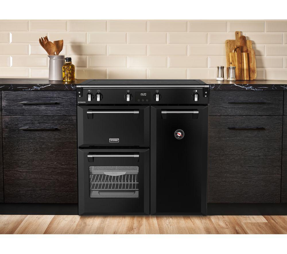 STOVES Richmond 90Ei Electric Induction Range Cooker - Black & Chrome