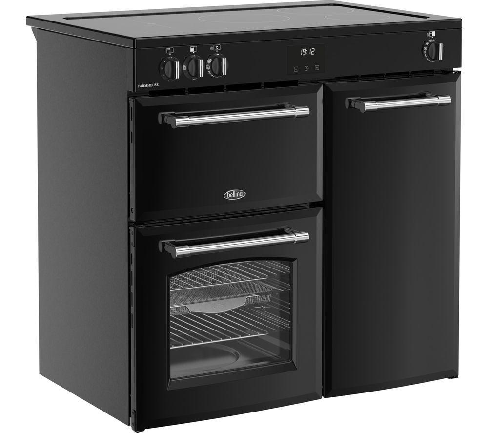 BELLING Farmhouse 90EI Electric Induction Range Cooker - Black