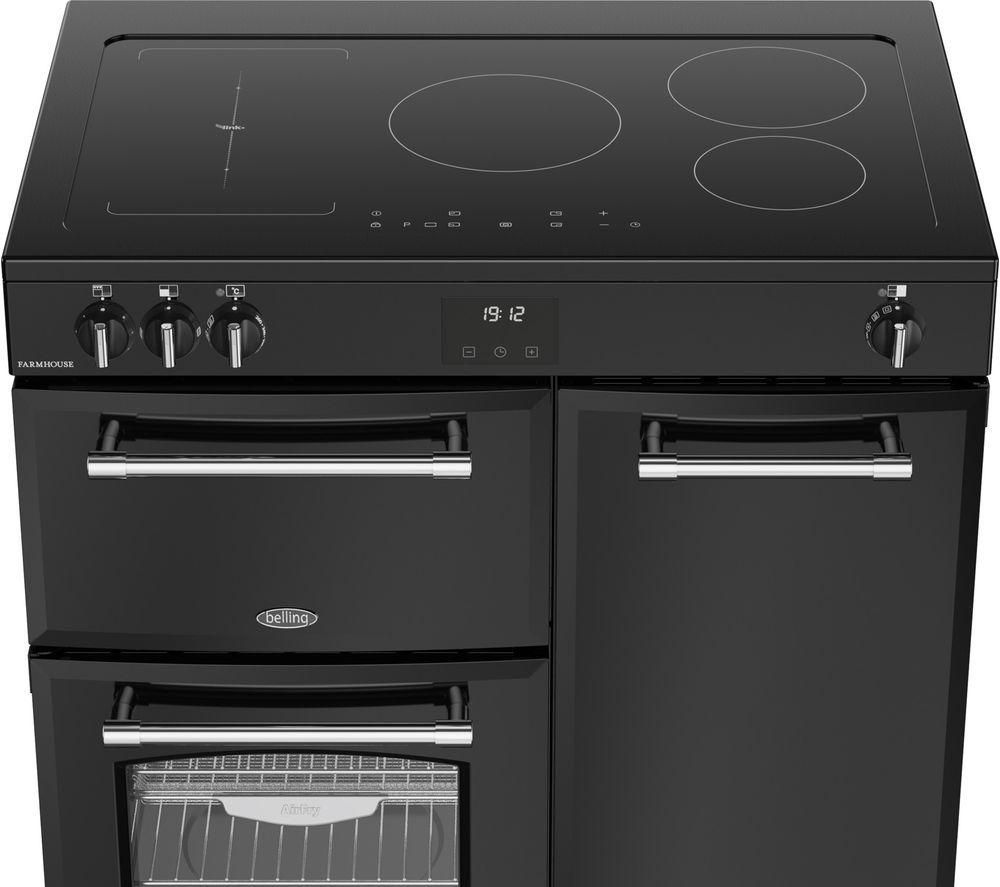 BELLING Farmhouse 90EI Electric Induction Range Cooker - Black