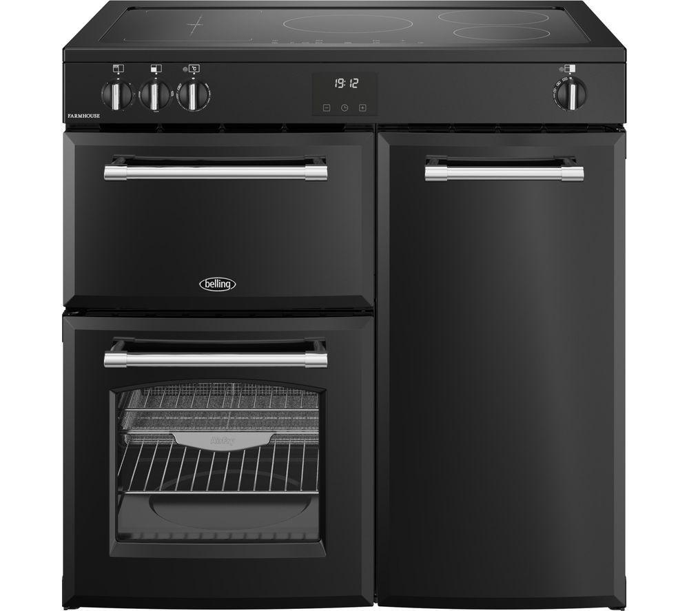 BELLING Farmhouse 90EI Electric Induction Range Cooker - Black
