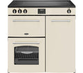 BELLING Farmhouse 90EI Electric Induction Range Cooker - Cream & Chrome