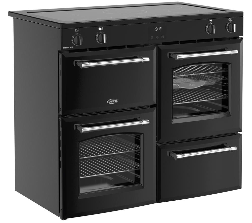 BELLING Farmhouse 100EI Electric Induction Range Cooker - Black