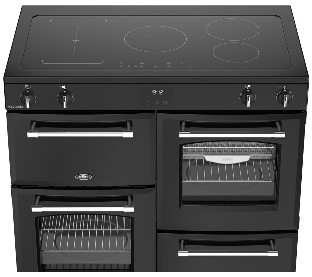 BELLING Farmhouse 100EI Electric Induction Range Cooker - Black