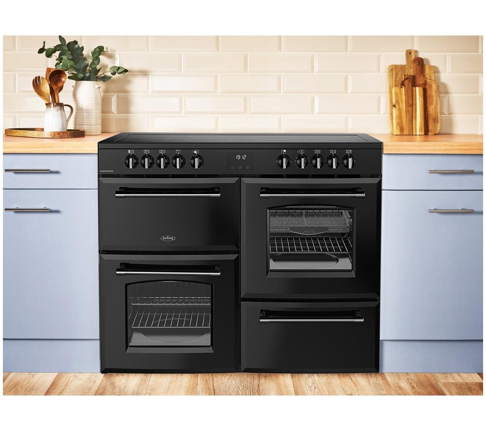 BELLING Farmhouse 100EI Electric Induction Range Cooker - Black