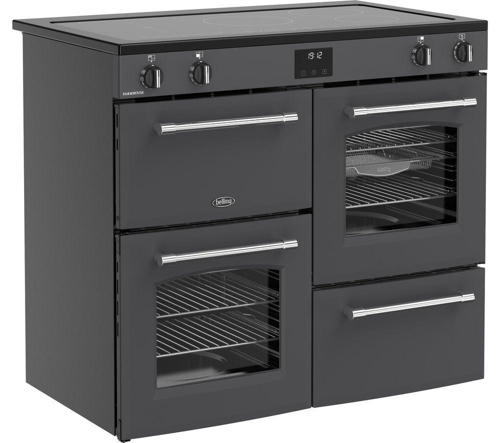 BELLING Farmhouse 100Ei Electric Induction Range Cooker - Anthracite & Chrome