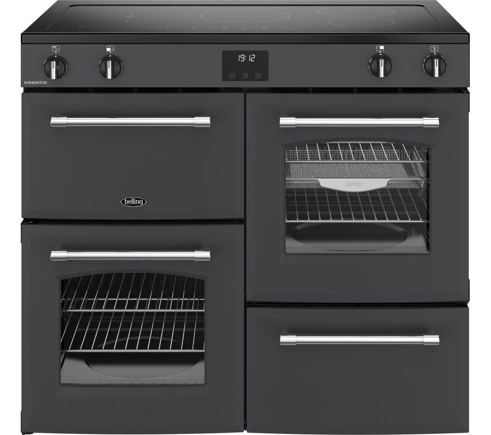 BELLING Farmhouse 100Ei Electric Induction Range Cooker - Anthracite & Chrome
