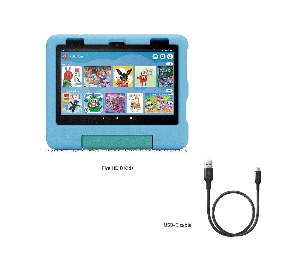 AMAZON Fire HD 8" Kids (ages 3-7) Tablet (2024) - 32 GB, Blue