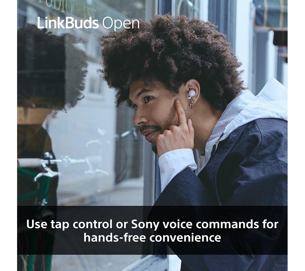 SONY LinkBuds Open Wireless Bluetooth Earbuds - White