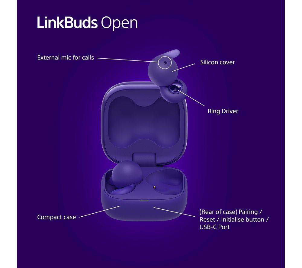 SONY LinkBuds Open Wireless Bluetooth Earbuds - Violet