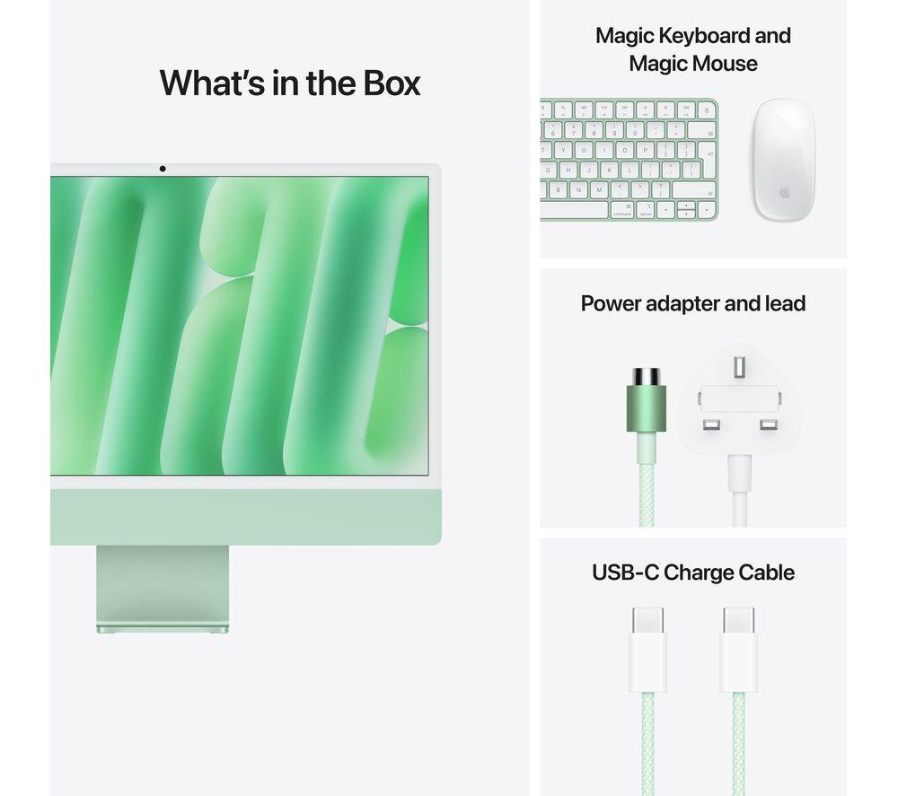 APPLE iMac 4.5K 24" (2024) - M4, 256 GB SSD, 8 CPU / 8 GPU, Verde