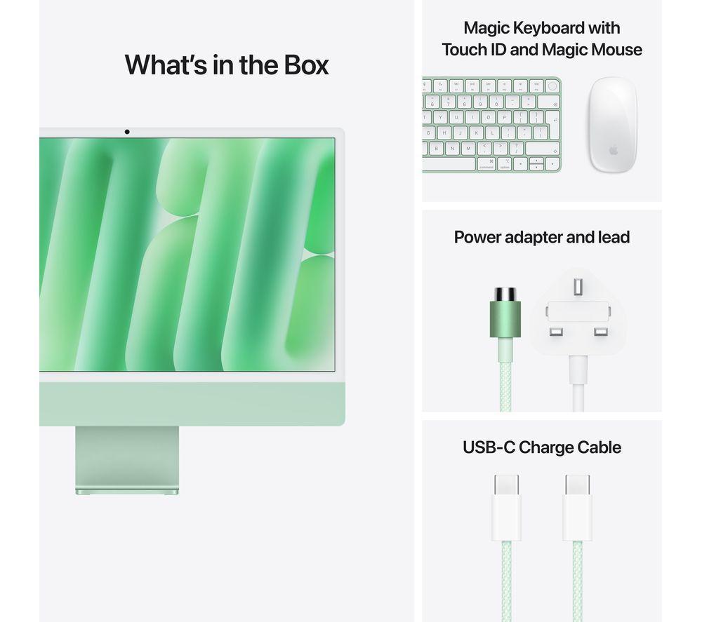 APPLE iMac 4.5K 24" (2024) - M4, 256 GB SSD, 10 CPU / 10 GPU, Green