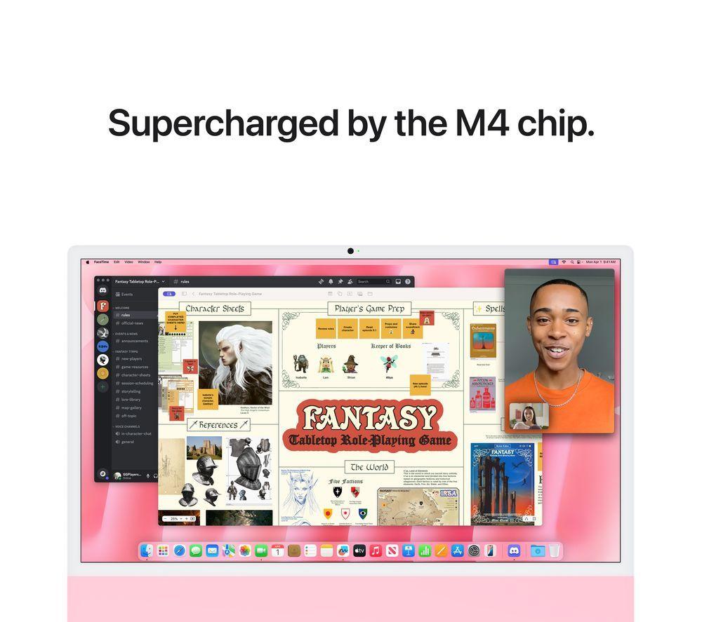 APPLE iMac 4.5K 24" (2024) - M4, 256 GB SSD, 10 CPU / 10 GPU, Pink