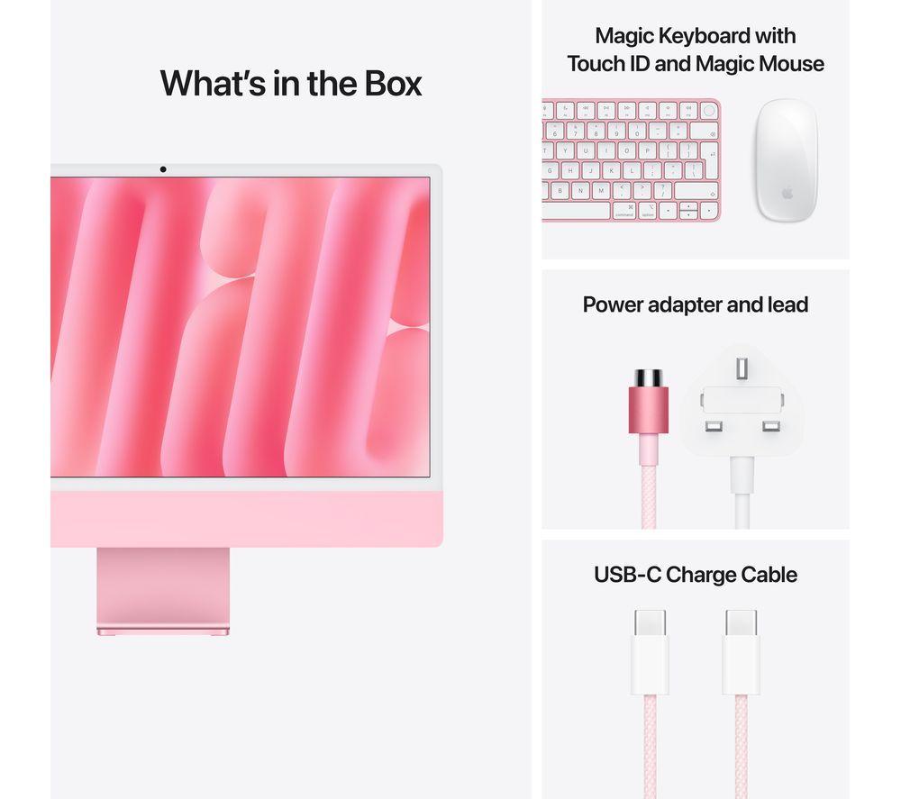 APPLE iMac 4.5K 24" (2024) - M4, 256 GB SSD, 10 CPU / 10 GPU, Pink
