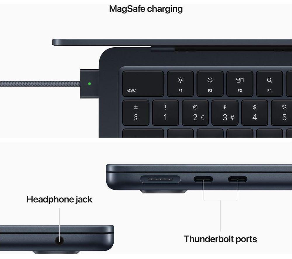 APPLE MacBook Air 13.6" (2022) - M2, 256 GB SSD, Midnight