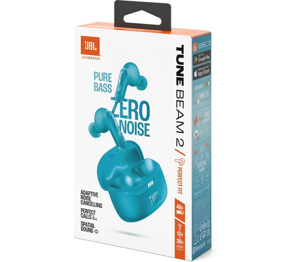 JBL Tune Beam 2 Wireless Bluetooth Noise-Cancelling Earbuds - Turquoise