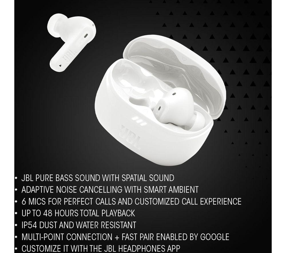 Auriculares intrauditivos inalámbricos con cancelación de ruido Bluetooth JBL Tune Beam 2 - Blanco