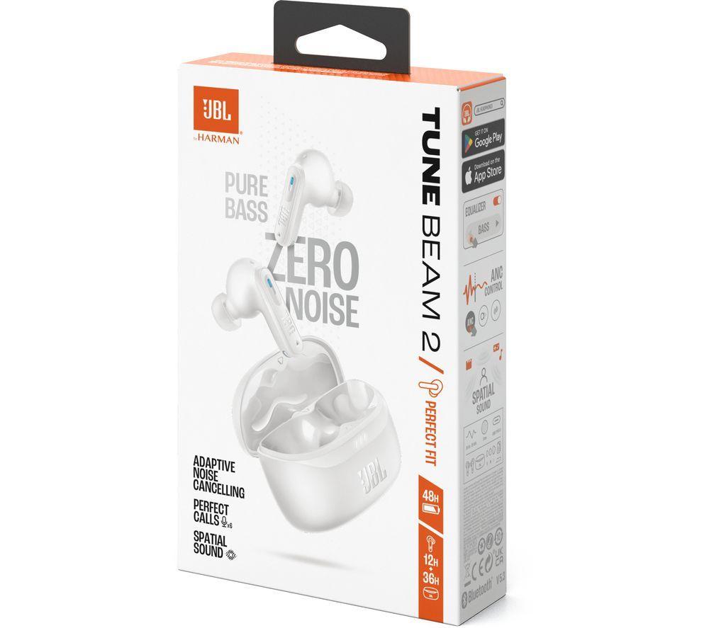 Auriculares intrauditivos inalámbricos con cancelación de ruido Bluetooth JBL Tune Beam 2 - Blanco