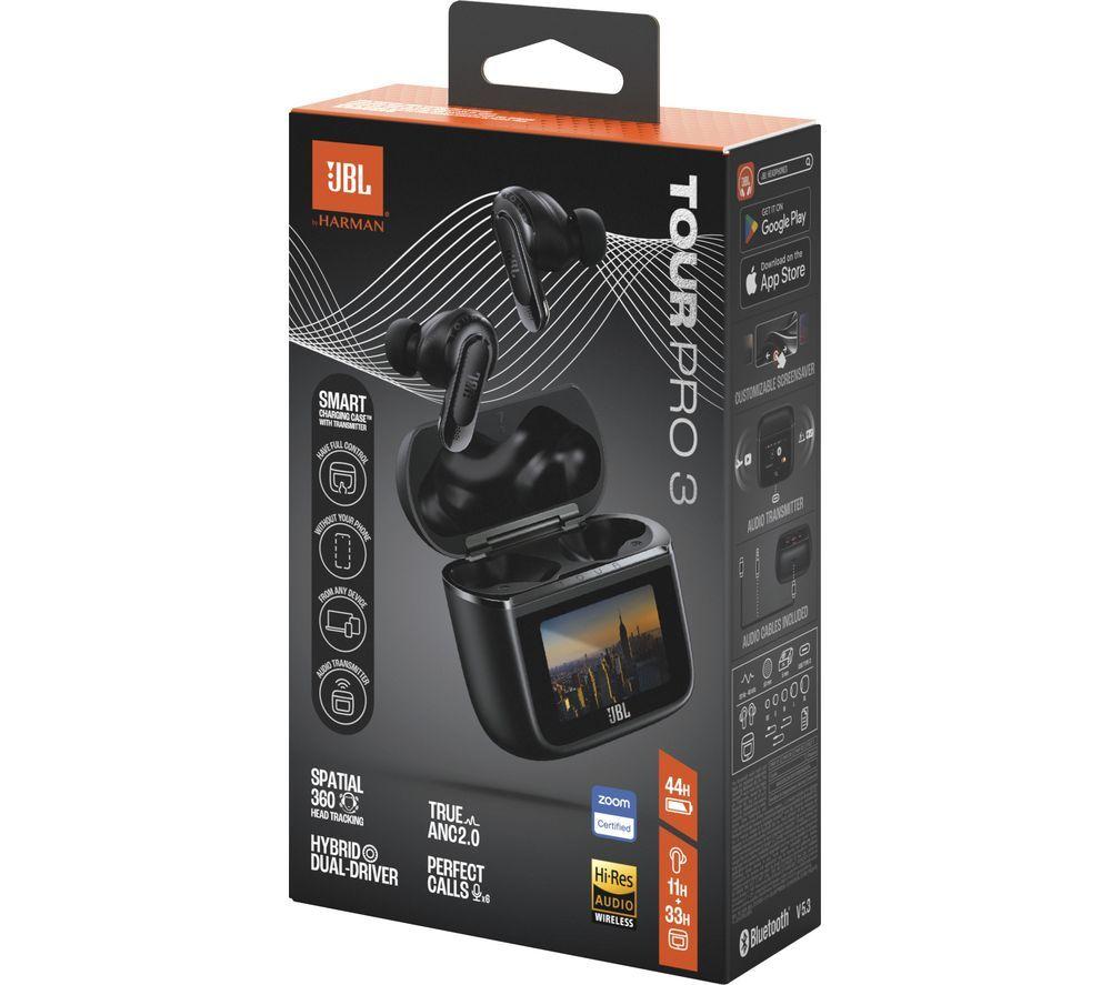 JBL Tour Pro 3 Wireless Bluetooth Noise-Cancelling Earbuds - Black
