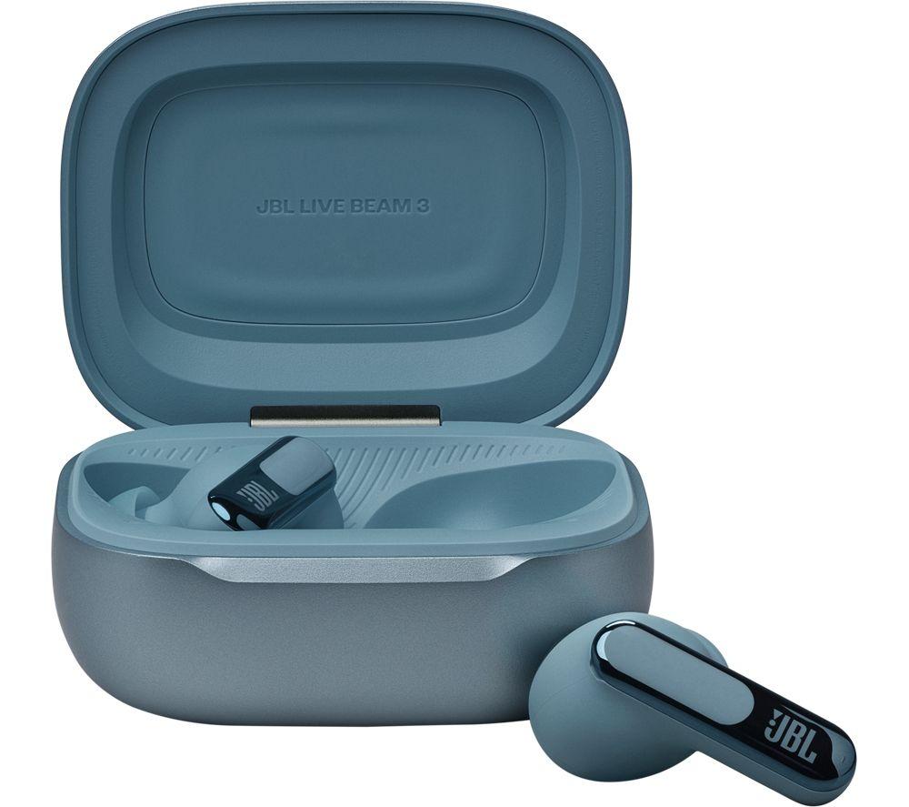 JBL Live Beam 3 kabellose Bluetooth Noise-Cancelling Kopfhörer – Blau