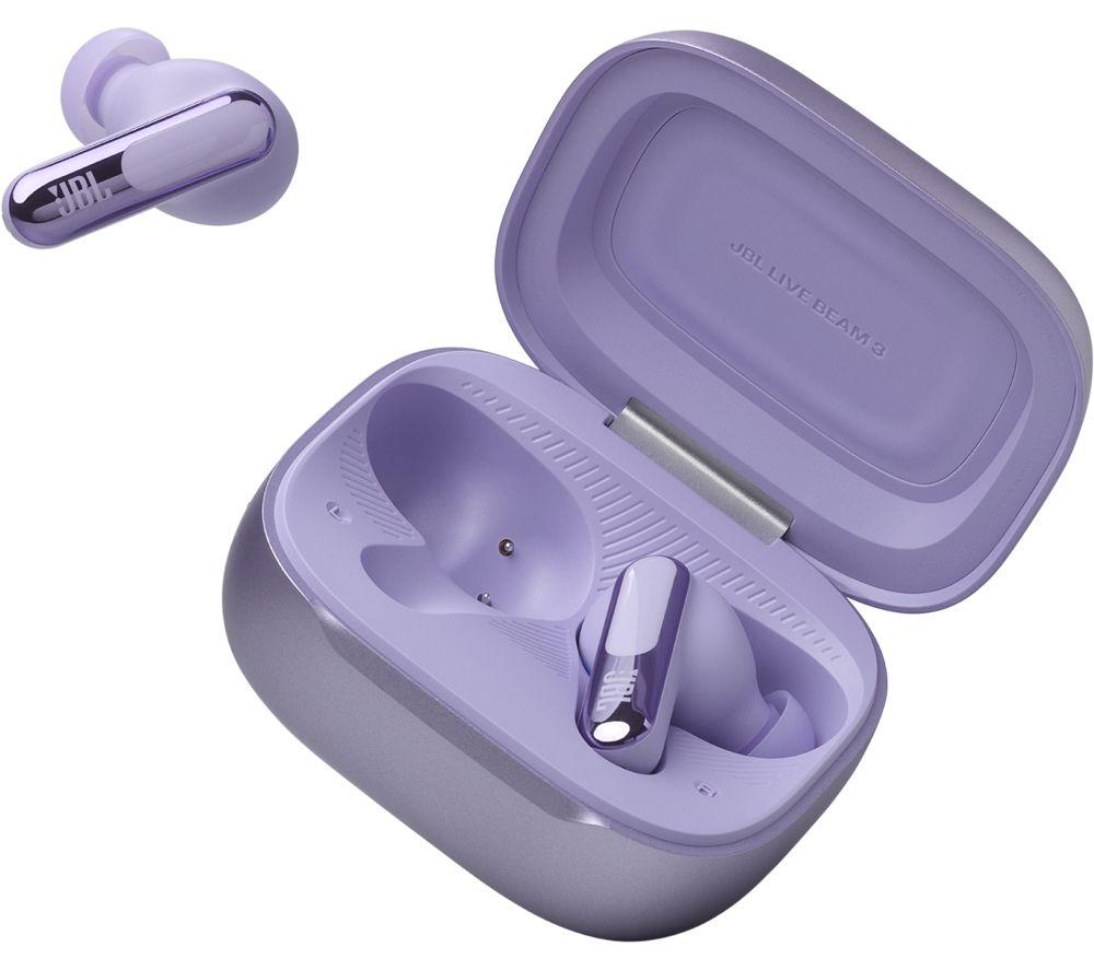 JBL Live Beam 3 Wireless Bluetooth Noise-Cancelling Earbuds - Purple