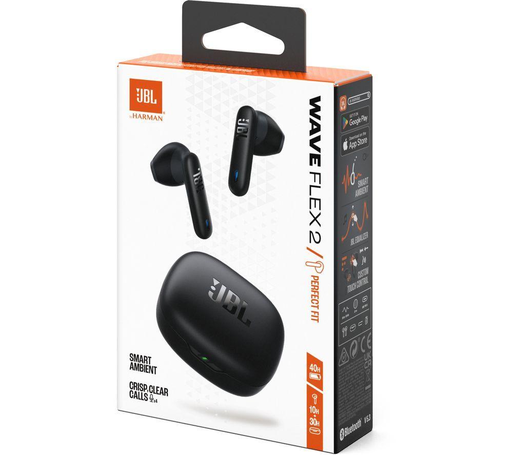 JBL Wave Flex 2 Wireless Bluetooth Earbuds - Black
