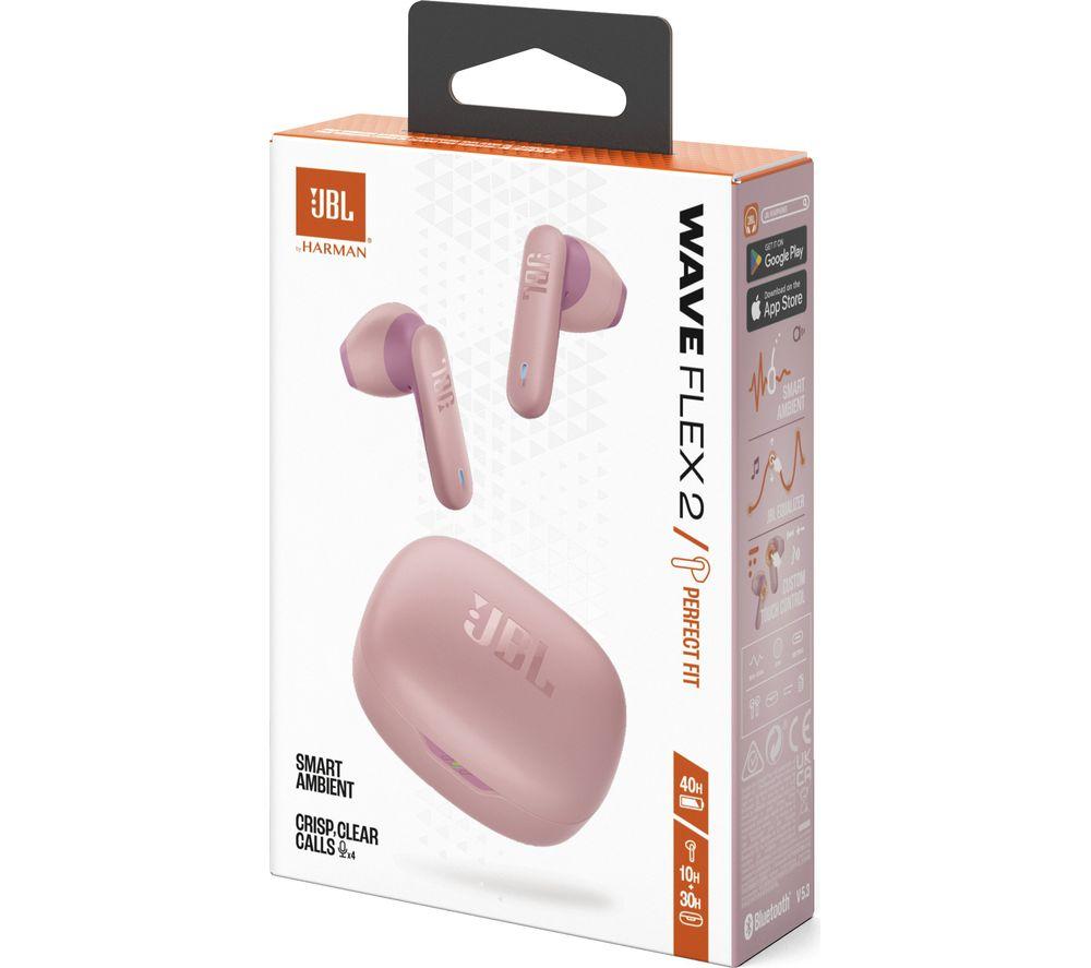 JBL Wave Flex 2 Wireless Bluetooth Earbuds - Pink
