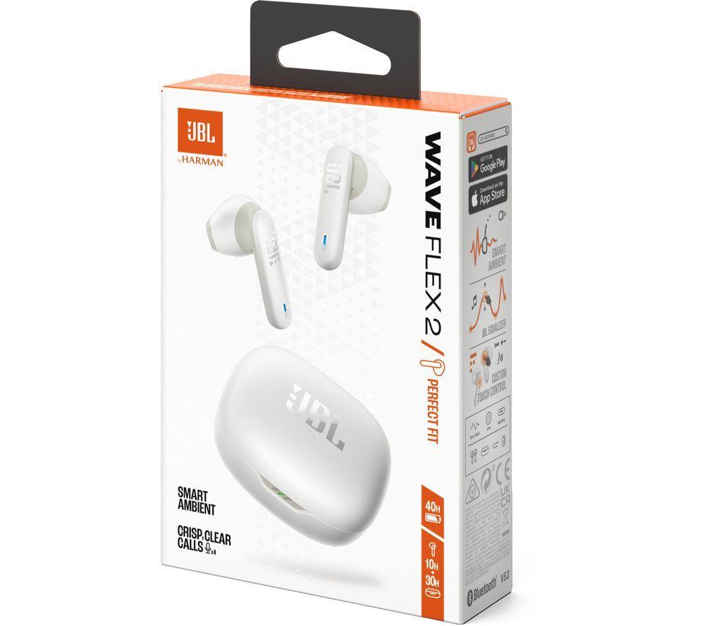 JBL Wave Flex 2 Wireless Bluetooth Earbuds - White