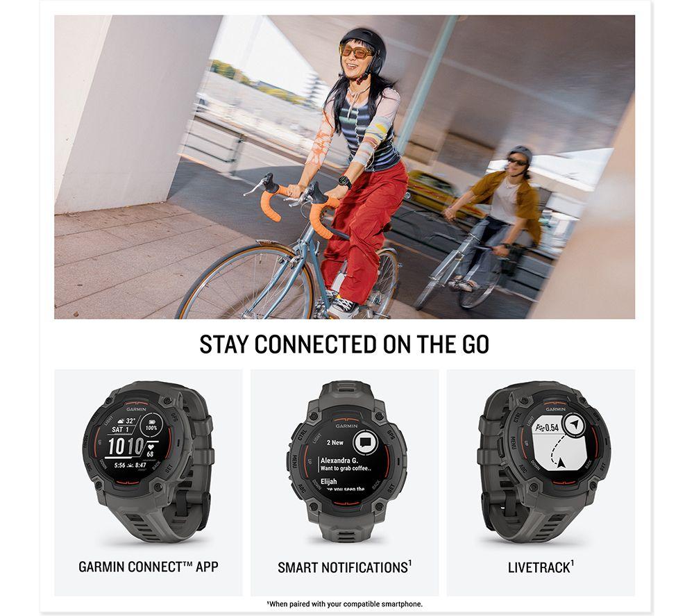 GARMIN Instinct E Smartwatch - 45 mm, Schwarz mit Graphit-Silikonarmband