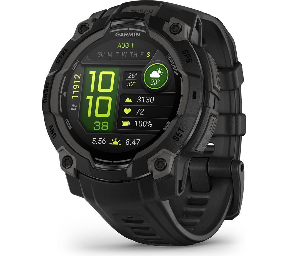 GARMIN Instinct 3 AMOLED Smart Watch - 45 mm, Black with Black Silicone Band