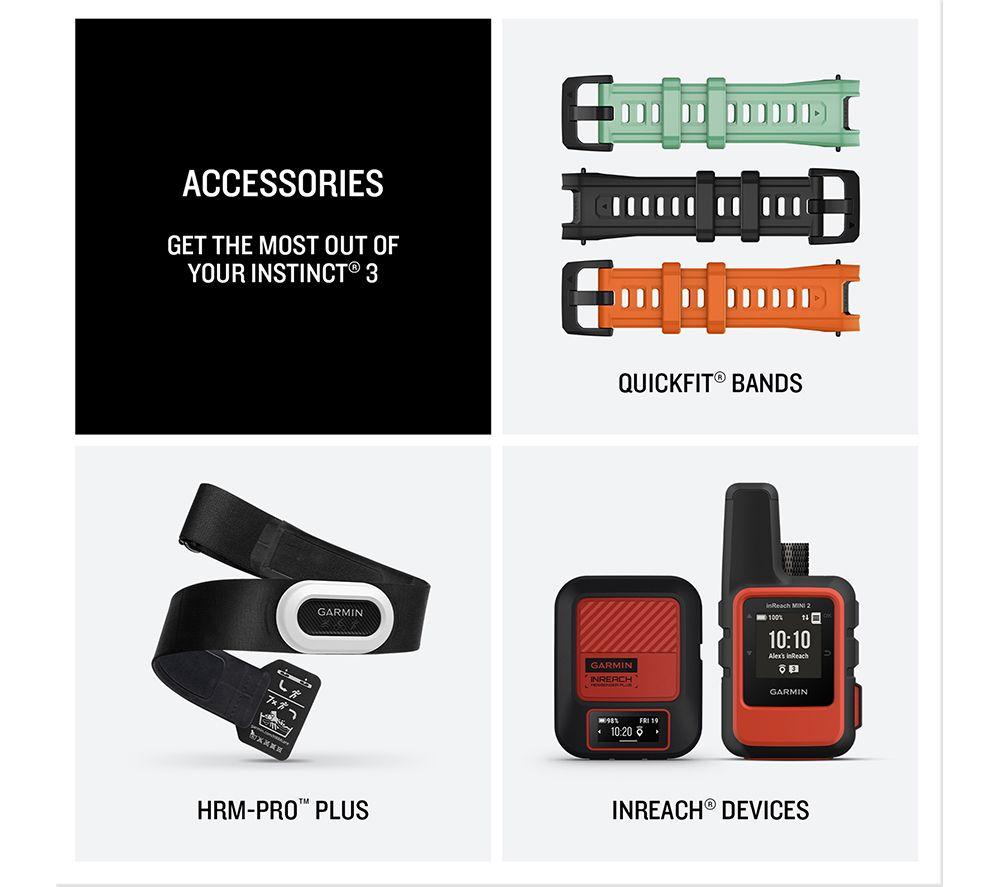 GARMIN Instinct 3 AMOLED Smart Watch - 45 mm, Black with Black Silicone Band