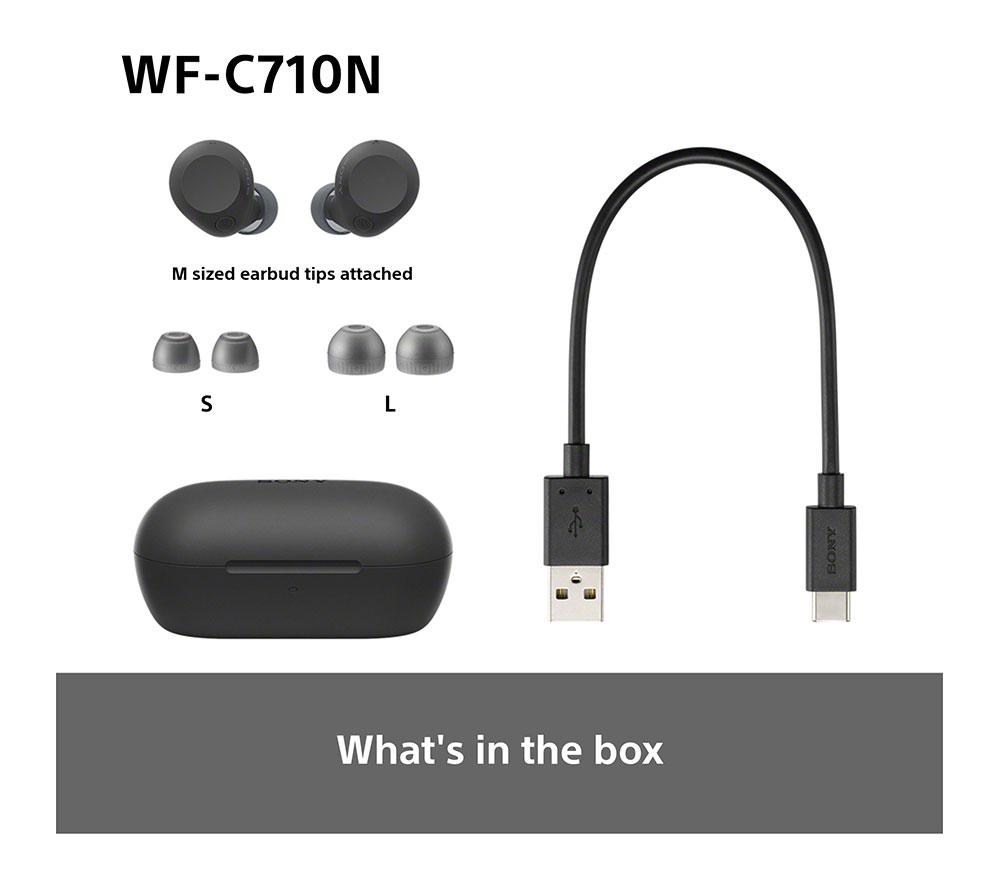 SONY WF-C710N Wireless Bluetooth Noise-Cancelling Earbuds - Black