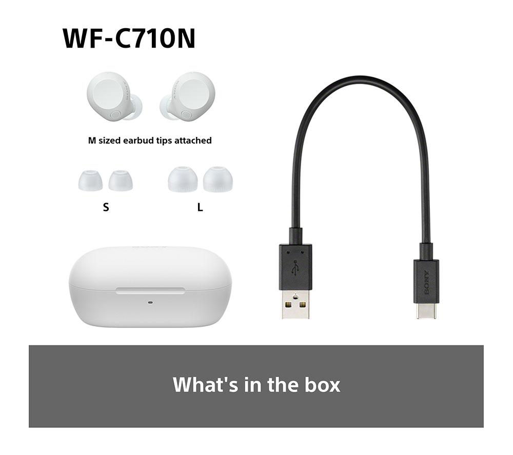SONY WF-C710N Wireless Bluetooth Noise-Cancelling Earbuds - White