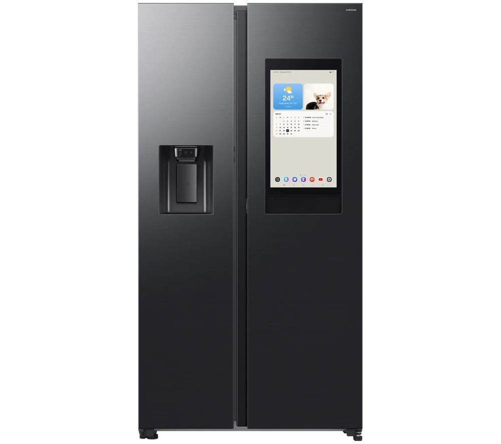 SAMSUNG Bespoke AI Family Hub RS90F66BEFEU American-Style Smart Fridge Freezer with On-device Bixby - Black