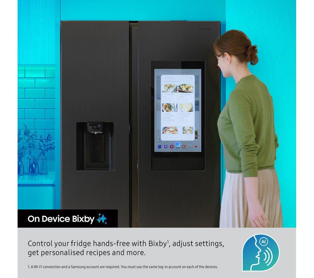 Frigorífico Combi Inteligente Americano Samsung Bespoke AI Family Hub RS90F66BEFEU con Bixby integrado – Negro