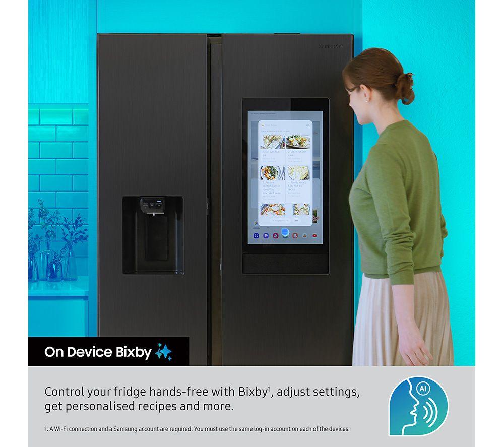Frigorífico Combi Inteligente Americano Samsung Bespoke AI Family Hub RS90F66BEFEU con Bixby integrado – Negro