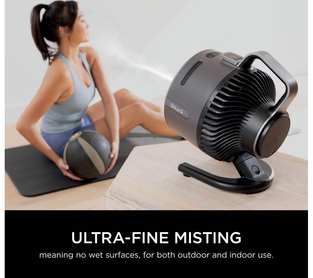 Ventilador de Torre SHARK FlexBreeze HydroGo FA050UK Portátil de 6,8" con Nebulizador - Carbón